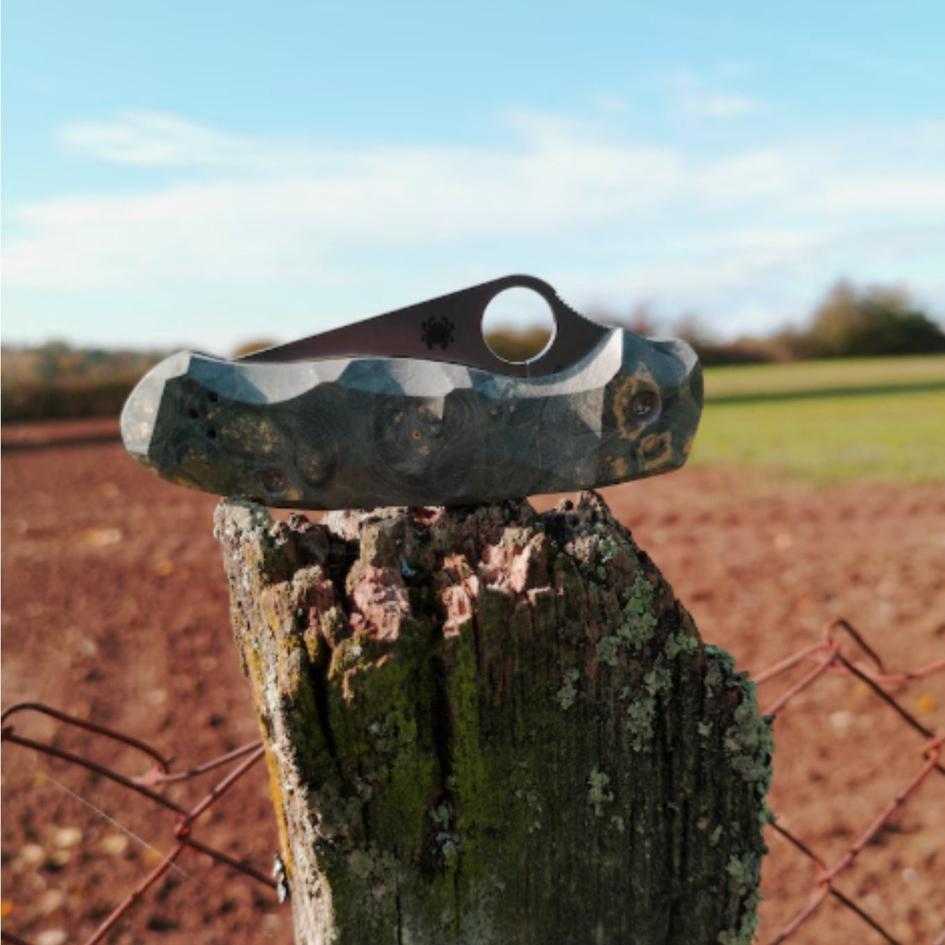 Scales in stabilized wood for Spyderco Para 3