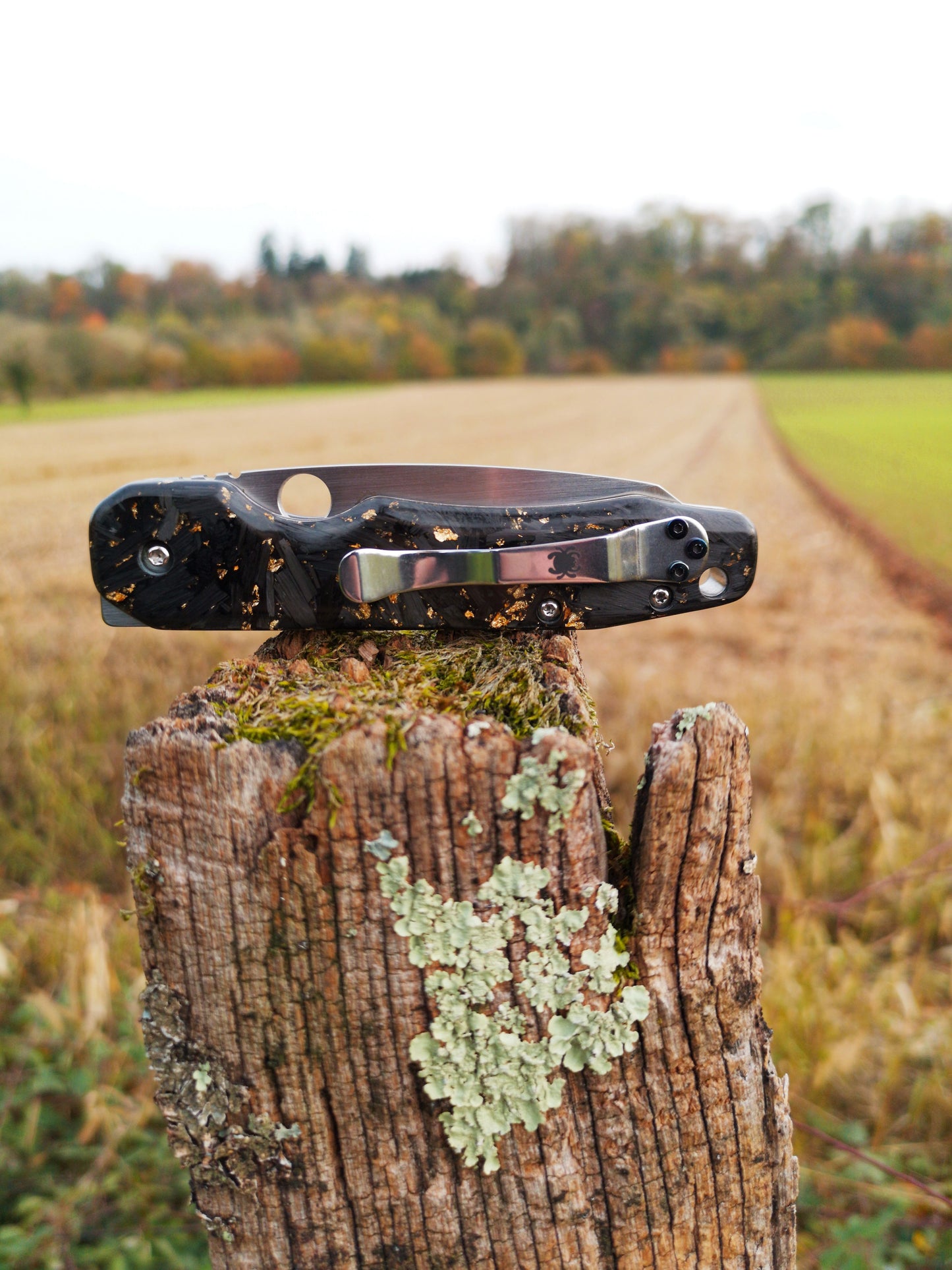 Scales in Shredded carbon for Spyderco Smock