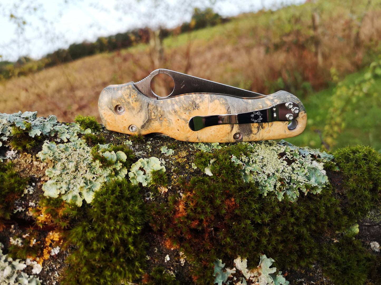 Scales in stabilized wood for Spyderco Paramilitary 2