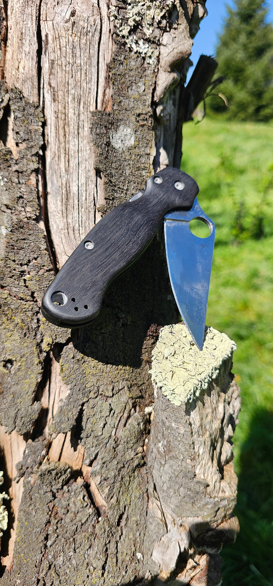 Scales in bog oak for Spyderco Paramilitary 2