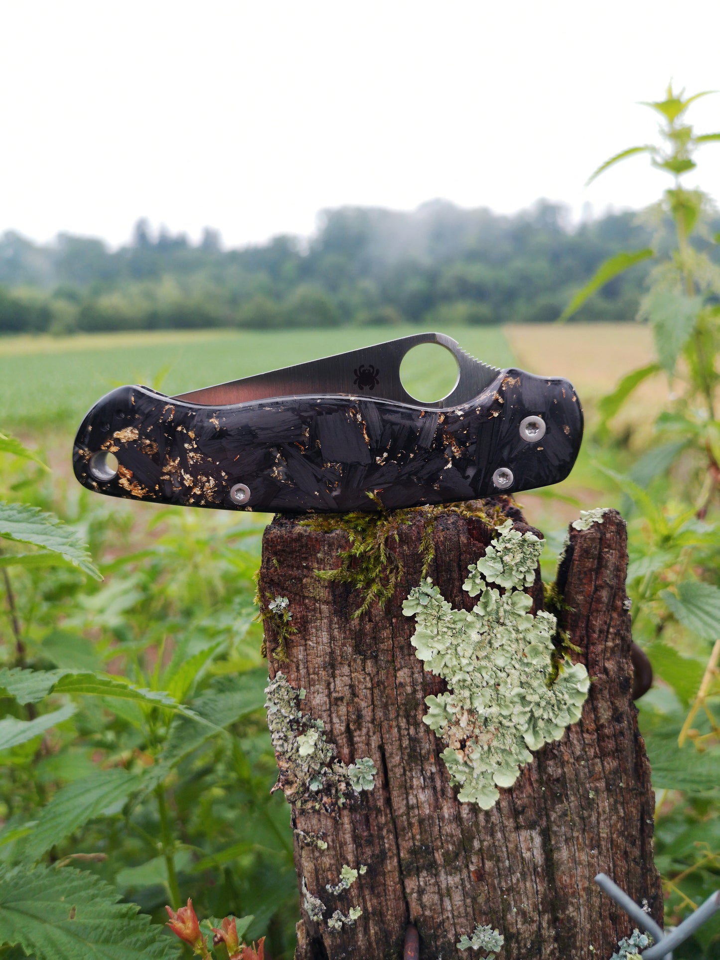 Scales in Shredded carbon for Spyderco Paramilitary 2