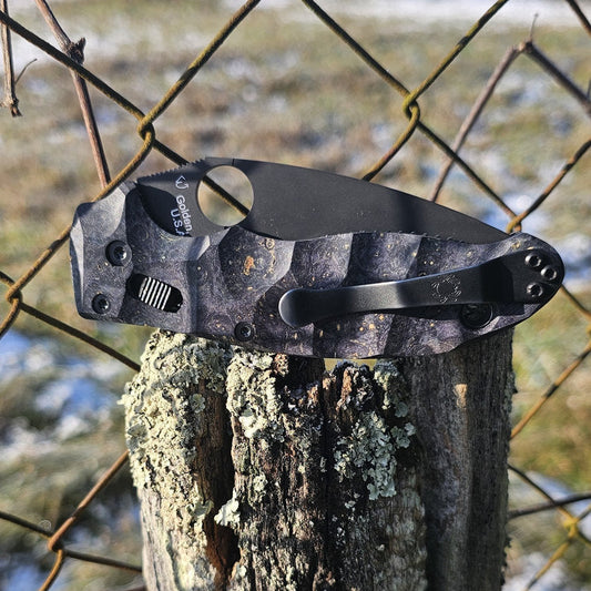 Scales in stabilized wood for Spyderco Manix 2
