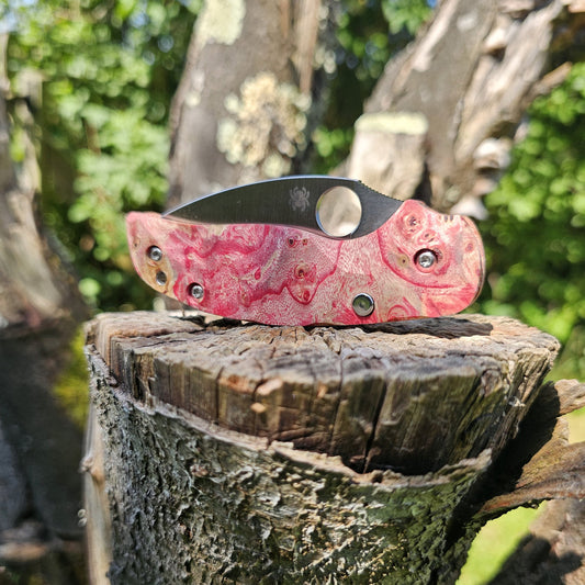 Scales in stabilised mapple wood for Spyderco Sage 5, 5LW or 6