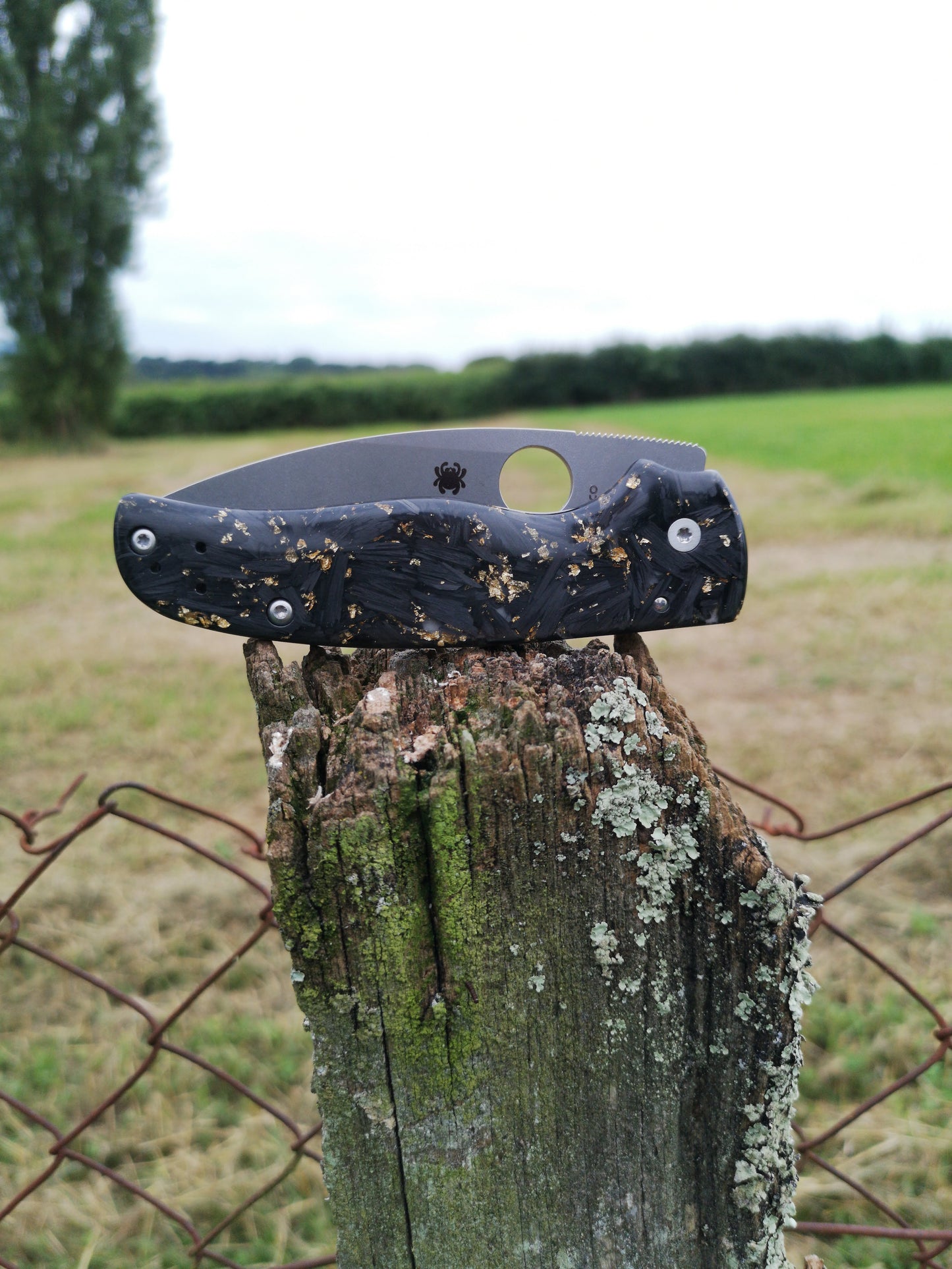 Scales in Shredded carbon for Spyderco Shaman